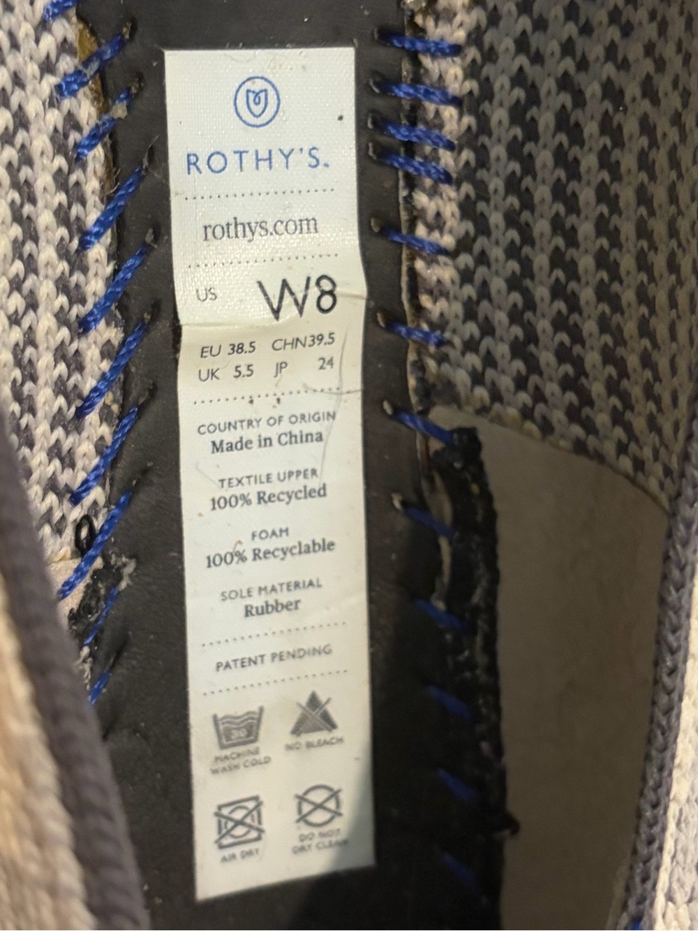 Rothy's Pointed Toe Flats in Gray Camo Knit - Picture 5 of 6